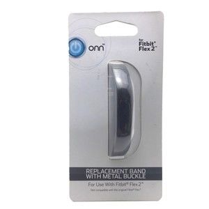 Onn Fitbit Flex 2 Adjust. Replacement Band With Metal Buckle - Black